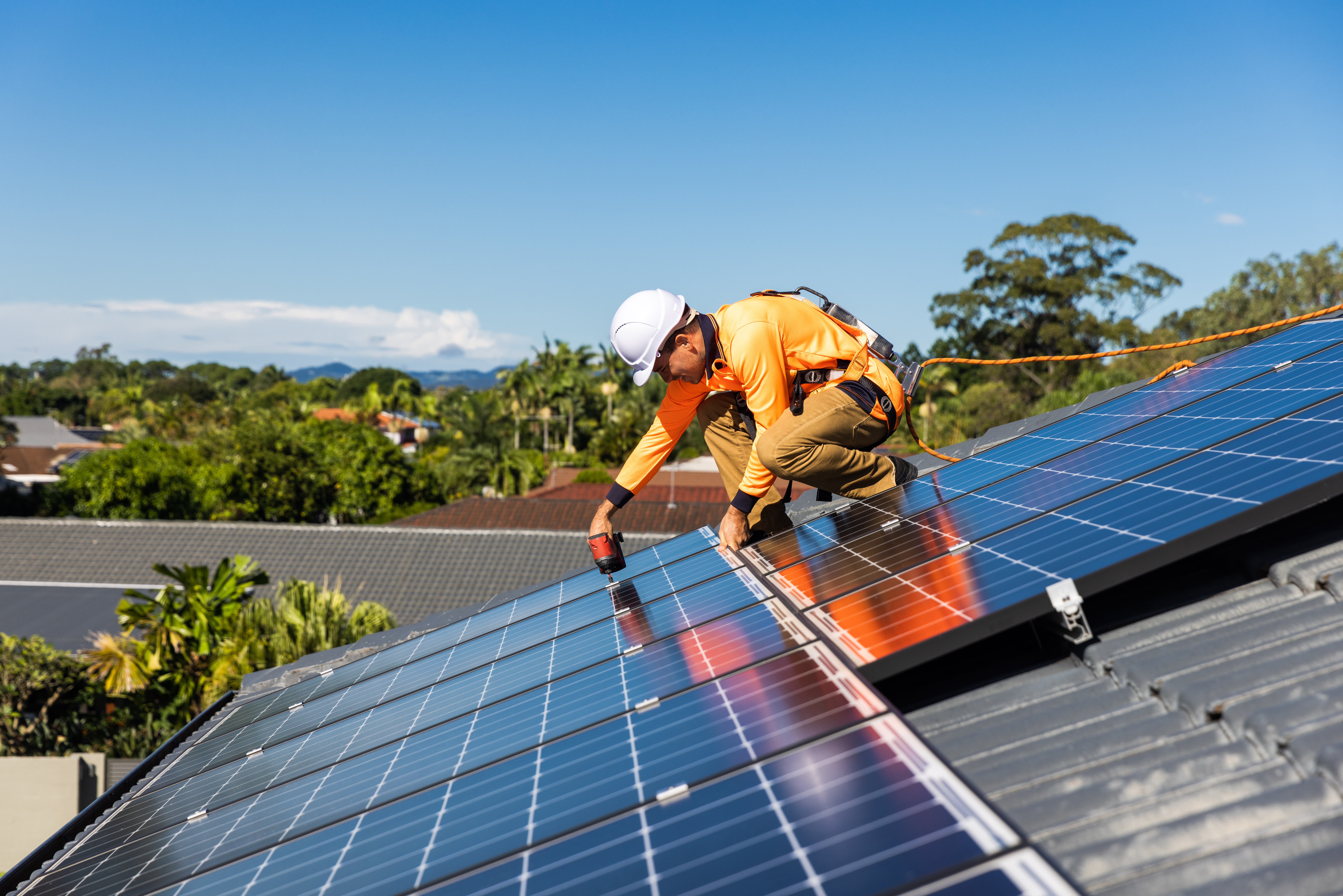 Panneaux solaires sur un toit